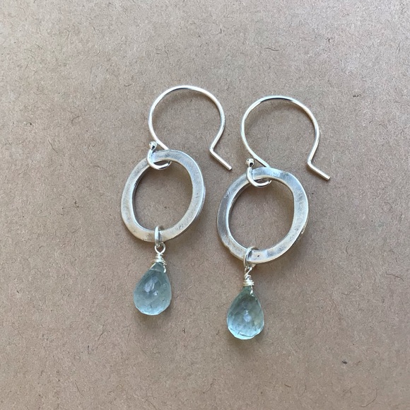 Sterling Silver Aquamarine Sundance Charm Earrings - Picture 7 of 7